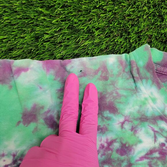 Vintage 90s Crumpled Tie-Dye Shirt XL 23x26 Green - Picture 3 of 14